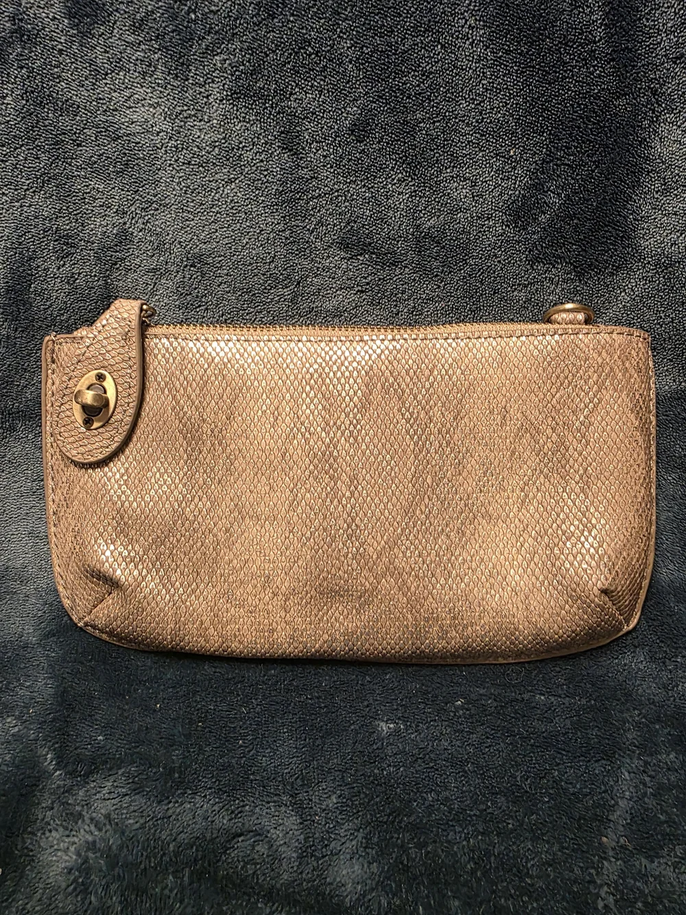 Elegant Gold Textured Python Printed Wallet